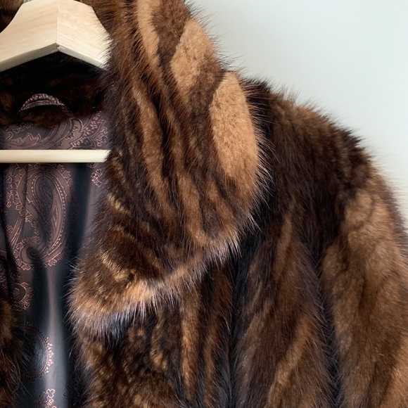 Authentic Mink Fur Long Shearling Coat - Picture 3 of 9